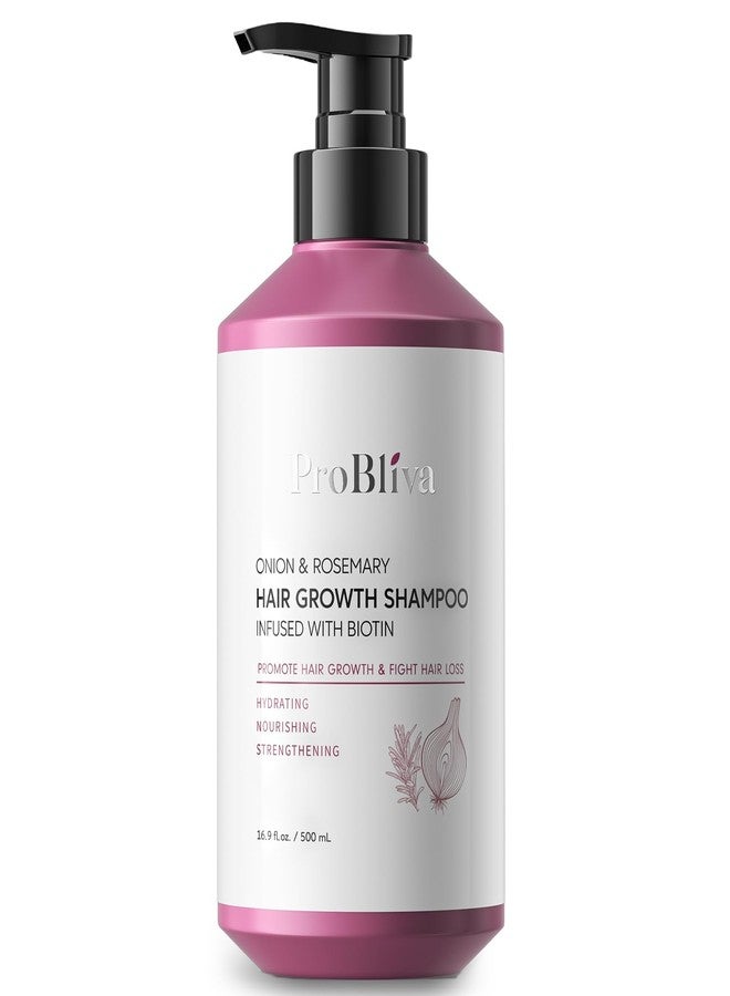 ProBliva Onion & Biotin Hair Growth Shampoo: Rosemary Infused Shampoo for Hair Loss and Thinning Hair - Promotes Healthier, Thicker and Stronger Hair for Women and Men - Image 1